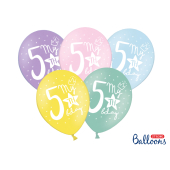 Strong Balloons 30cm, My 5th Bday, mix (1 pkt / 50 pc.)