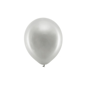 Varavīksnes baloni 23 cm metāliski, sudrabaini (1 gab. / 100 gab.)
