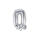 Folija balona burts &quot;Q&quot;, 35 cm, sudrabs