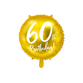 Воздушный шар из фольги на 60-летие, золото, 45 см