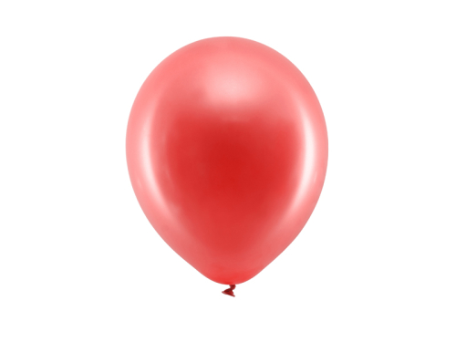 Varavīksnes baloni 23 cm metāliski, sarkani (1 gab. / 100 gab.)