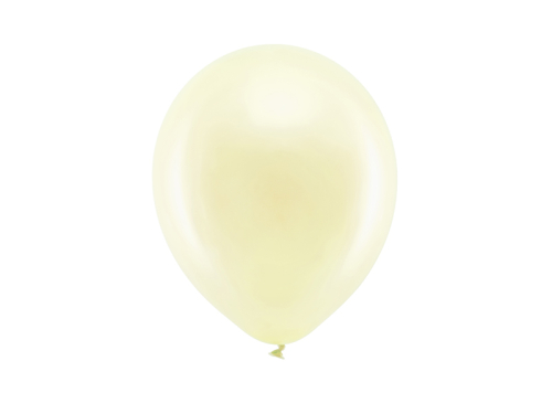 Varavīksnes baloni 23 cm metāliski, krēmkrāsas (1 gab. / 100 gab.)