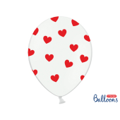 Balloons 30cm, Hearts, Pastel Pure White (1 pkt / 50 pc.)