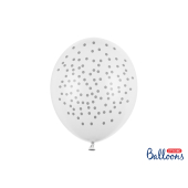 Balloons 30cm, Dots, Pastel Pure White (1 pkt / 6 pc.)