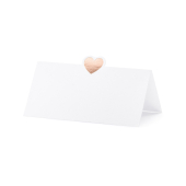 Vietas kartītes - sirds, rozā zelts, 10x5cm (1 gab. / 10 gab.)
