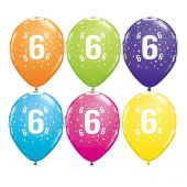 Воздушный Шар с рисунком "6"   (30 см)
