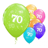 Воздушный Шар с рисунком "70"   (30 см)