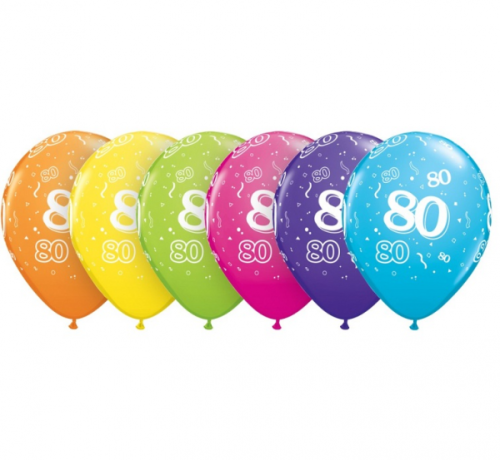 Apdrukāts lateksa balons "80"  (30 cm)