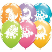 Apdrukāts lateksa balons Dinosaurs (30 cm)