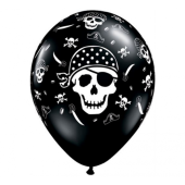 Apdrukāts lateksa balons "Skull Pirate" (30 cm)