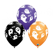 Apdrukāts lateksa balons Emoticon Ghosts. (30 cm)