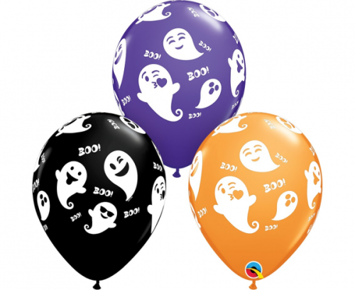 Apdrukāts lateksa balons Emoticon Ghosts. (30 cm)