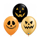 Apdrukāts lateksa balons Pumpkin, mix (30 cm)