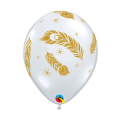 Apdrukāts lateksa balons peacock feathers (30 cm)