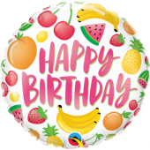 Воздушный шар из фольги 45 см Birthday fruits