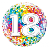 45 cm Folija balons CIR "18 Confetti"