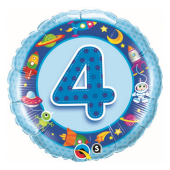 45 cm Folija balons 4 with images, blue.