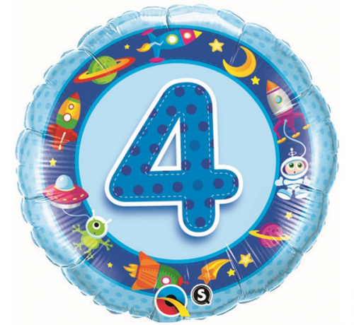 45 cm Folija balons 4 with images, blue.