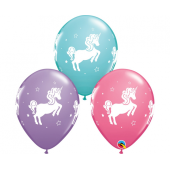 Apdrukāts lateksa balons Whimsical Unicorn (30 cm)