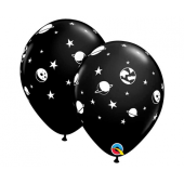 Apdrukāts lateksa balons Gold hearts (30 cm)