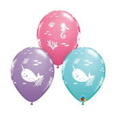 Apdrukāts lateksa balons Under the sea, assorted (30 cm)