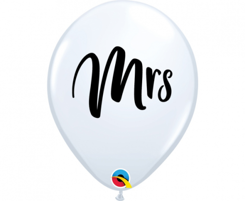 Apdrukāts lateksa balons "Mrs." (30 cm)