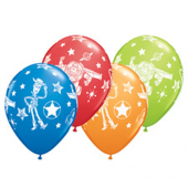 Apdrukāts lateksa balons Toy Story Stars, pastel colours assorted (30 cm)