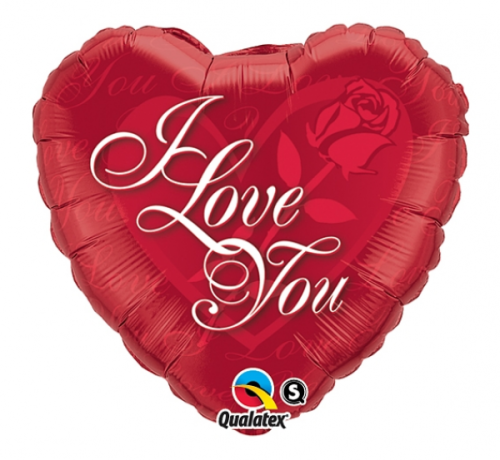 45 cm Folija balons HRT "I Love You on a rose"