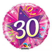 45 cm Folija balons "Number 30" pink