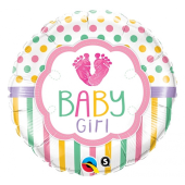 45 cm Folija balons CIR "Baby Girl Lo(FEET)e"