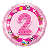 45 cm Folija balons 2 of pictures, pink "