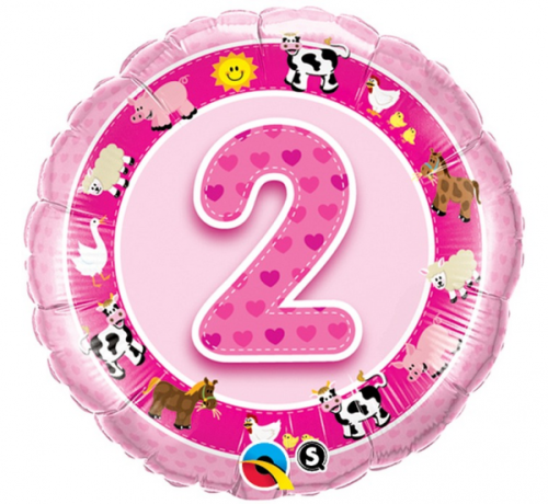 45 cm Folija balons 2 of pictures, pink "