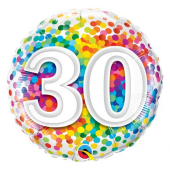 45 cm Folija balons CIR "30 Confetti"