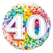45 cm Folija balons CIR "40" Confetti