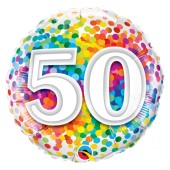 45 cm Folija balons "Number 50 Confetti"