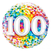 45 cm Folija balons CIR "100" Confetti