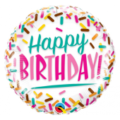 Воздушный шар из фольги 45 см CIR - "Birthday Sprinkles"