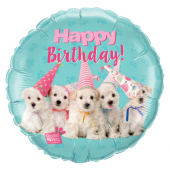 45 cm Folija balons CiR - "HAPPY BDAY PUPPIES"