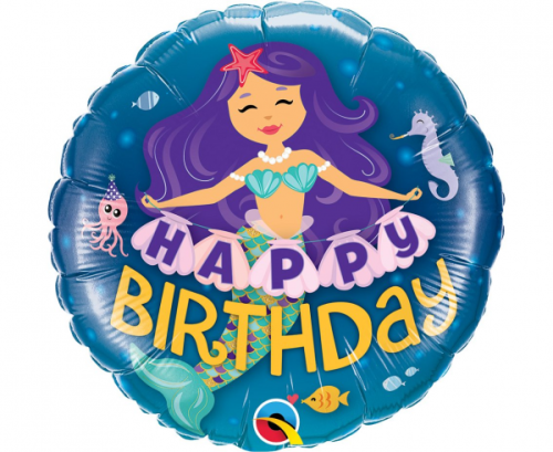 45 cm Folija balons - Happy Birthday Mermaid