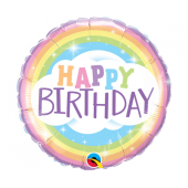 Воздушный шар из фольги 45 см HAPPY BiRTHDAY RAiNBOW