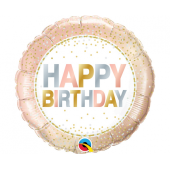 Воздушный шар из фольги 45 см CIR Birthday Metallic Dots
