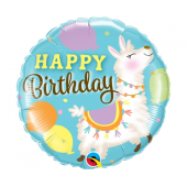 45 cm Folija balons - BDAY Llama