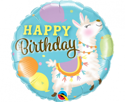 45 cm Folija balons - BDAY Llama