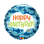 Воздушный шар из фольги 45 см Birthday Fun Sharks