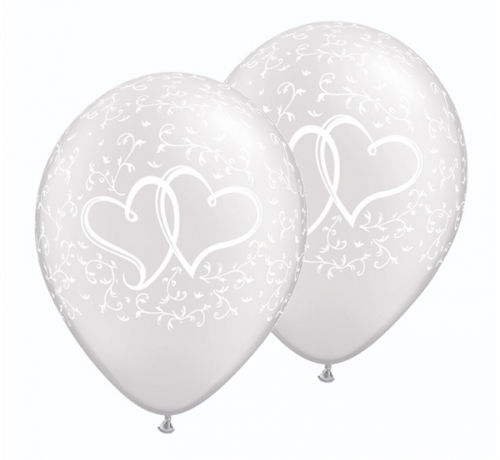 Apdrukāts lateksa balons "Stylized hearts" (30 cm)