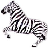 Folija balons (42''/107 см) Zebra, melns, 1 gb.