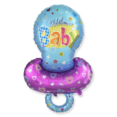 Balons (40`` / 102 cm) Figūra, Knupītis Baby Boy, Gaiši zils, 1 gab.