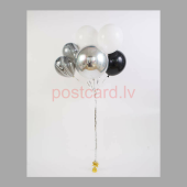 Balonu Kompozīcija 8 Ekskluzīvi Balta Sudraba Melna krāsa 160x50 cm