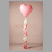 Balonu Kompozīcija 6 Ekskluzīvi Sirds Rozā krāsa 170x50 cm
