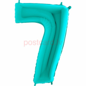 Folijas balons Cipars 7 Tiffany krāsa 86 cm